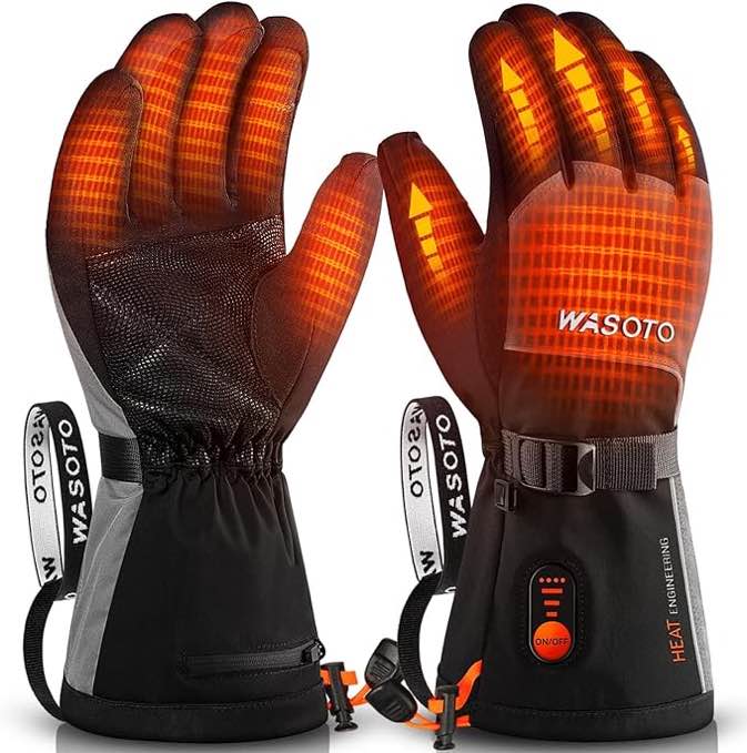 MADETEC Heated Gloves for Men Women Winter Gloves Heated Ski Gloves with Rechargeable Battery Warm Thermal Gloves Outdoor for Skiing Snowboarding Hunting Skating Hiking Cycling, Black(XXLarge)