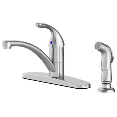 1k+ views last week Project Source Stainless Steel Pvd Single Handle Kitchen Faucet (Deck Plate and Side 