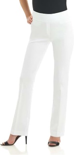 PINSV Women's High Waisted Stretchy Bootcut Pull On Dress Pants Casual Work Pants 3257 White XL