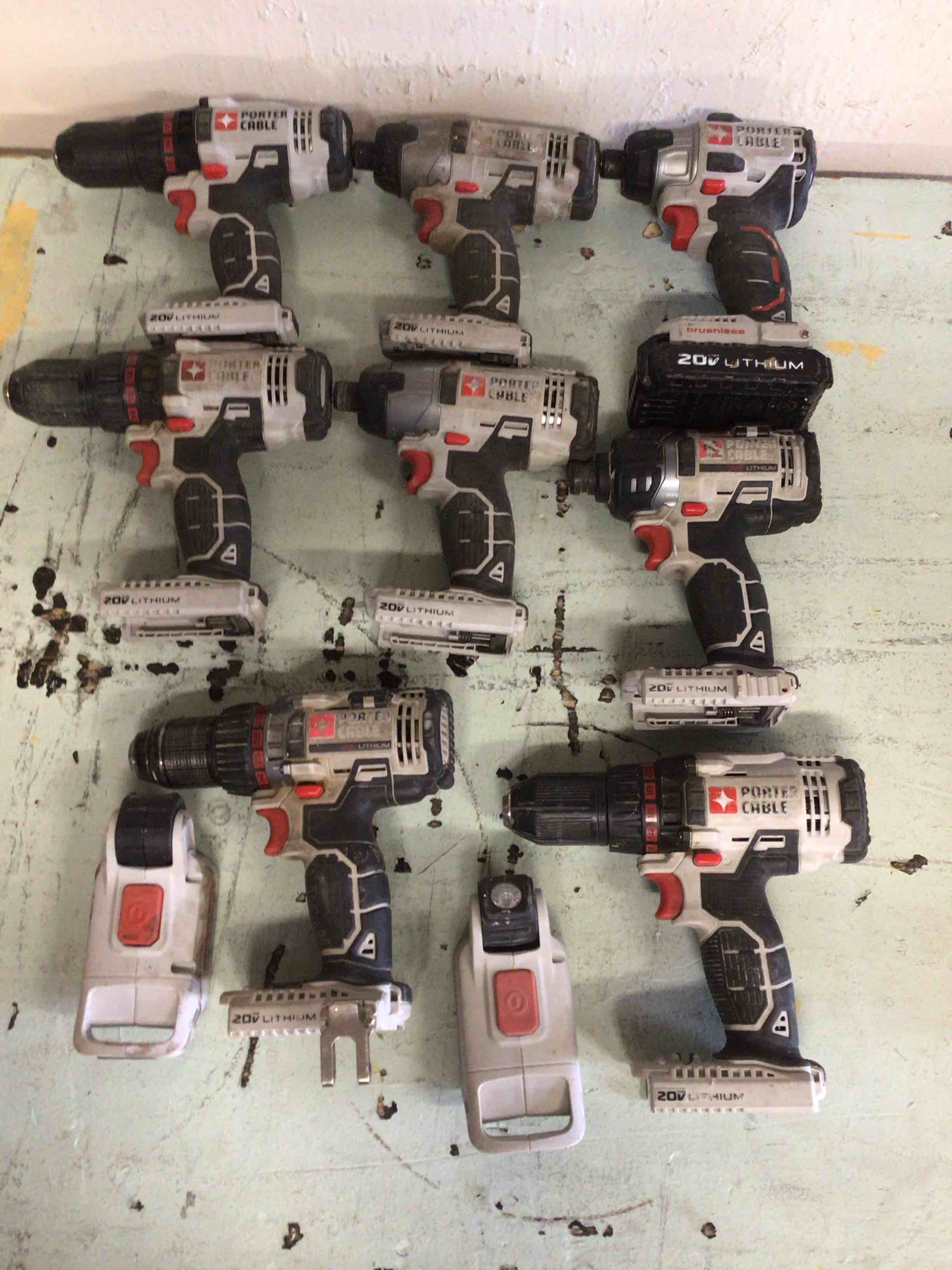 Various Porter Cordless Drills 