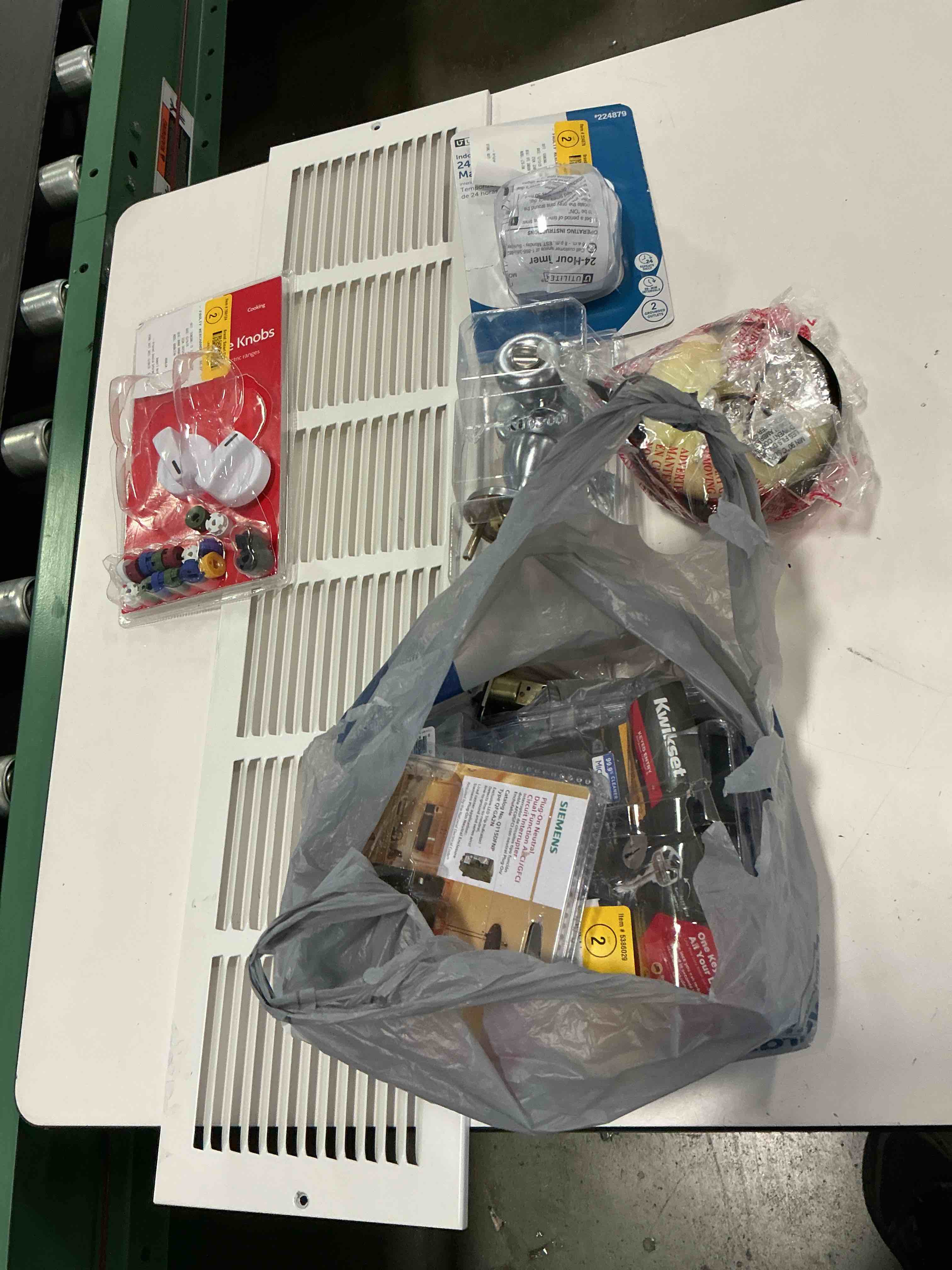 Condition photo showing As Is for Assorted Home Improvement Lot (Small Tools, Screw, Home Accessories, etc.)