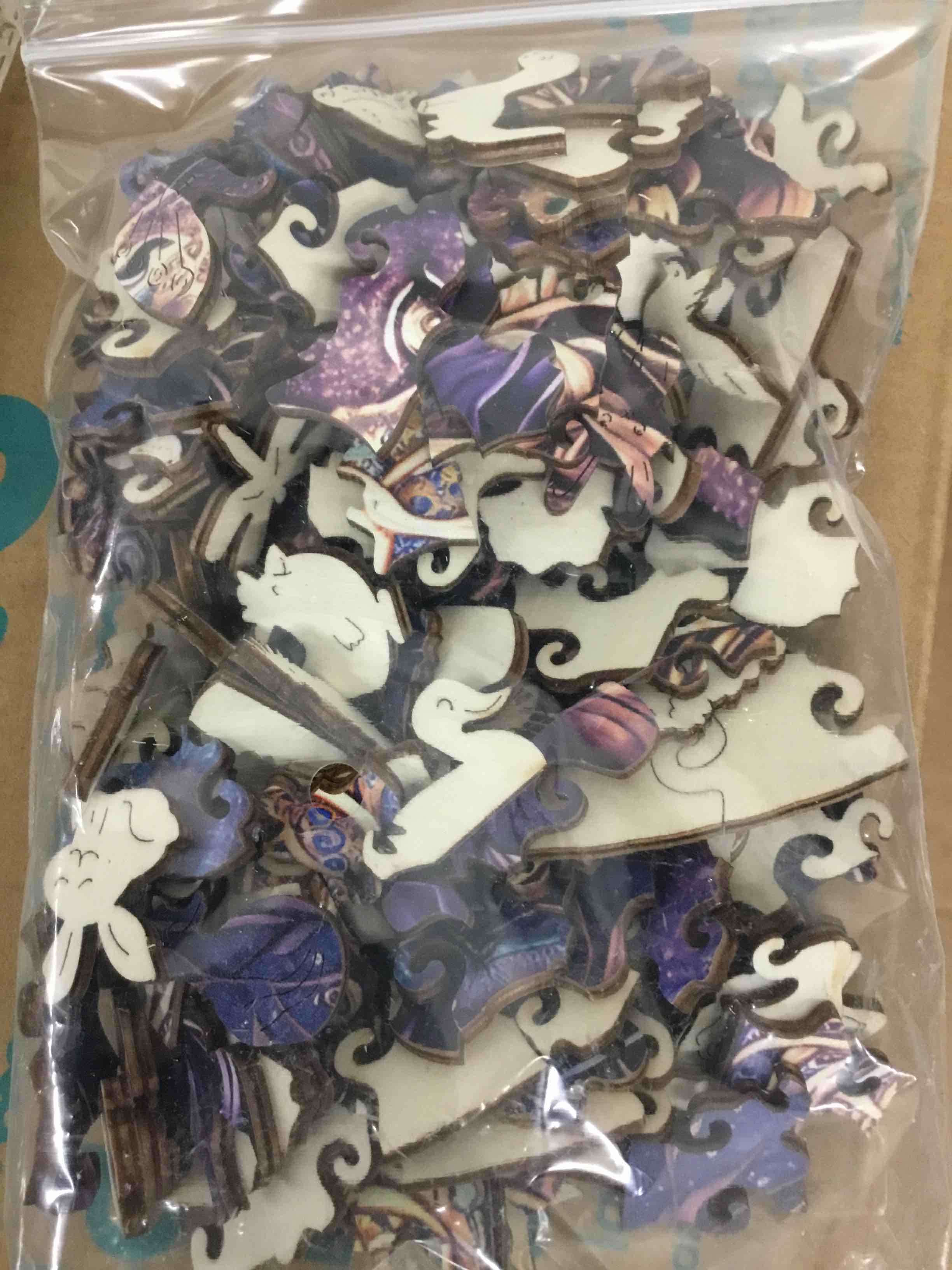 wooden puzzle, size a3 clear box