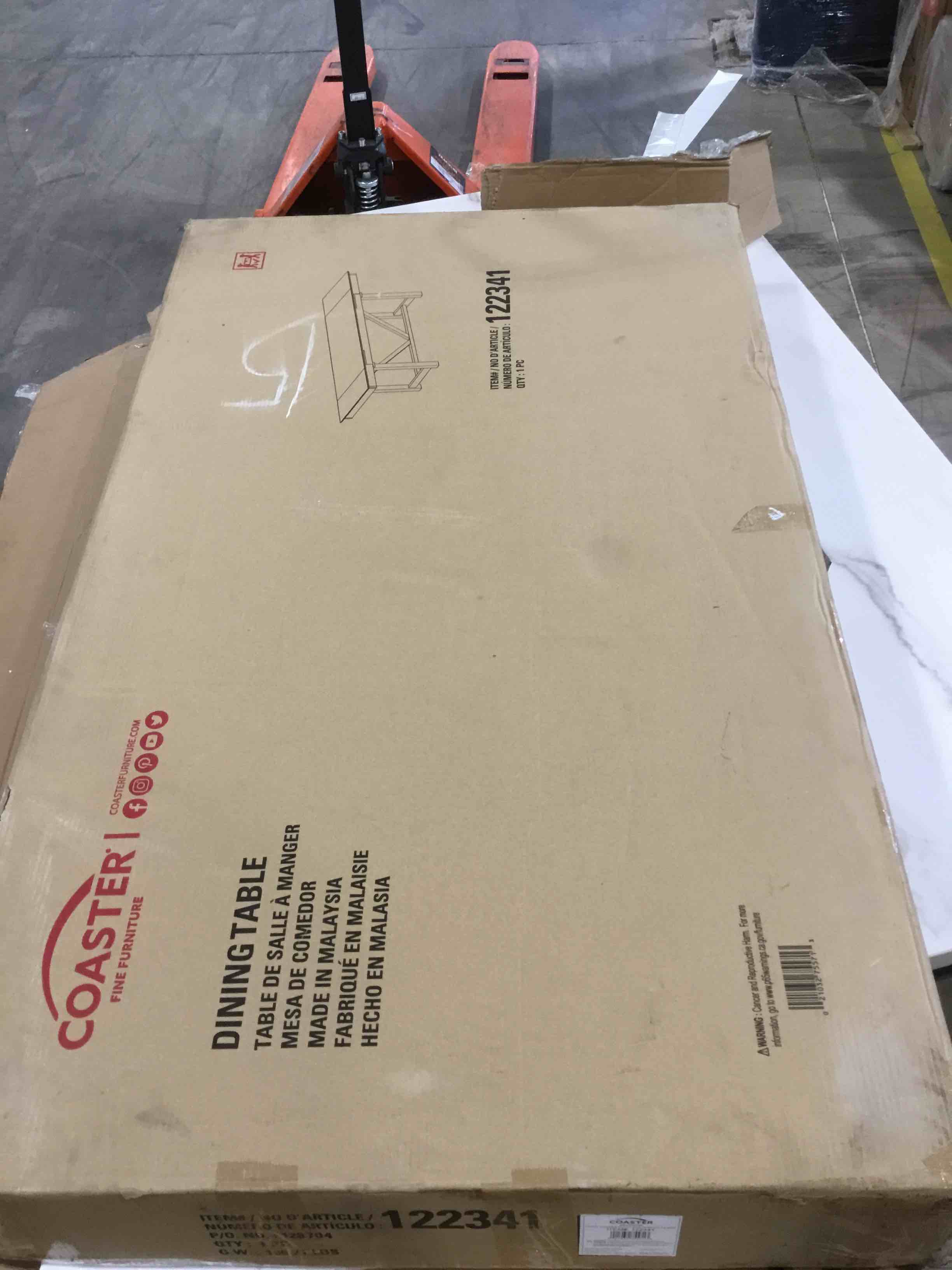 Coaster Home Furnishings Malia Rectangular Dining Table with Refractory