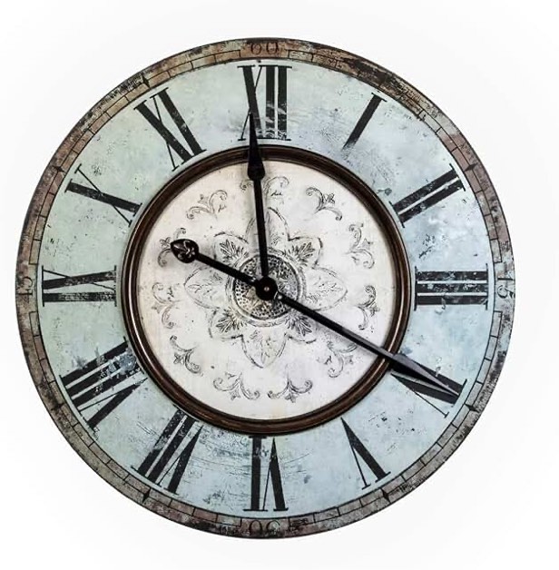 MacAdam Round Wood Wall Clock with Distressed Finish