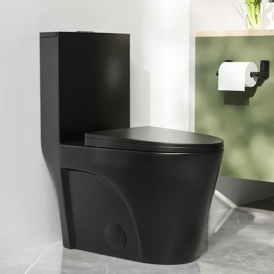 Ace 1.6 GPF Dual-Flush Toilet Modern Elongated One-Piece Toilet for Floor Mounted Glazed Surface (Seat Included)