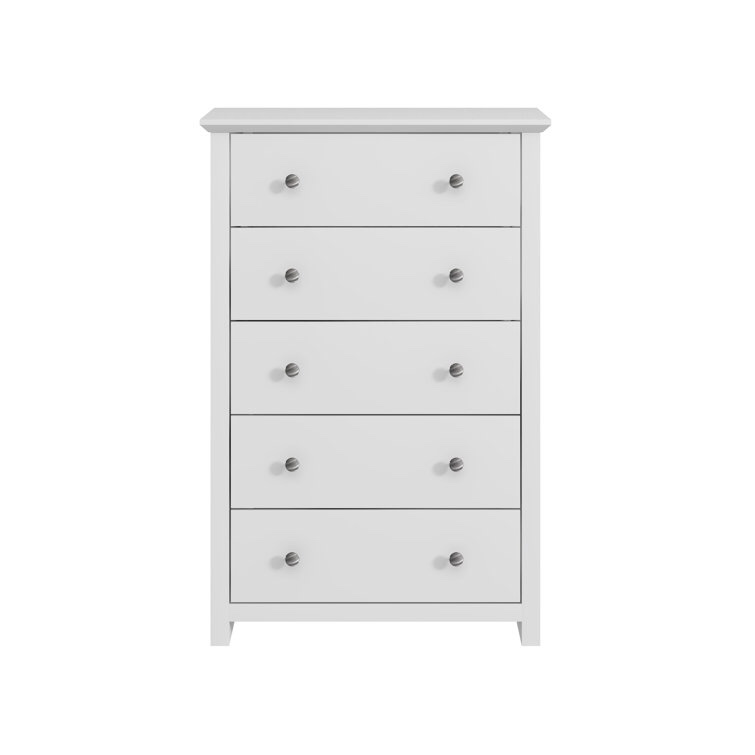 White Tevrat 5 Drawers 31.1" W Dresser