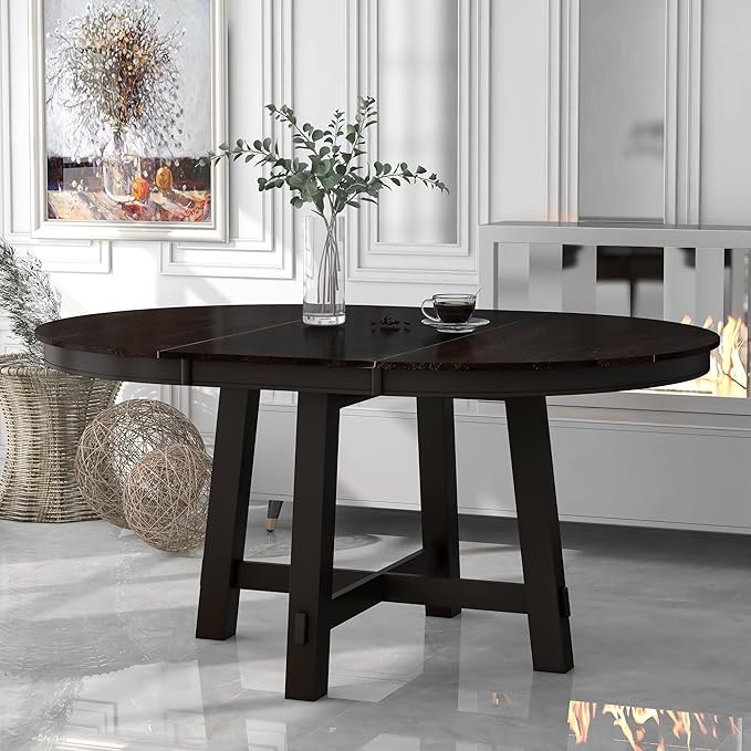 Lovro Farmhouse Round Extendable Dining Table