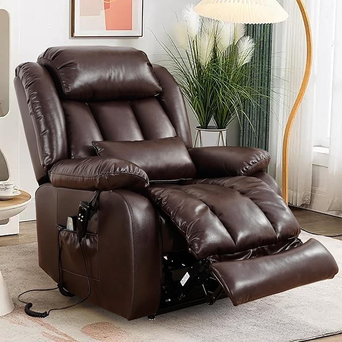 41'' Oversized Power Lift Chair - Heated Massage Electric Recliner with Super Soft Padding