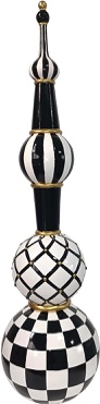 Fraser Hill Farm Decorative Finial, Black and White Festive Design