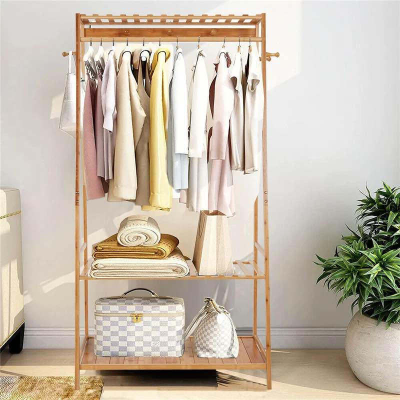 Sharan 32.5'' Solid Wood Clothing Rack
