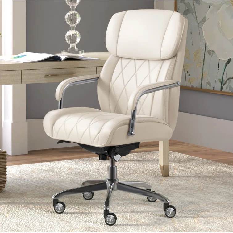 La-Z-Boy Sutherland Quilted Executive Office Chair with Padded Arms