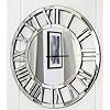 SHYFOY 24" Large Wall Clock Decorative, Acrylic Mirrored Clock for Living Room Decor, Big Silver Modern Wall Clocks Decor, Hour and Minute Hand, Battery Operated