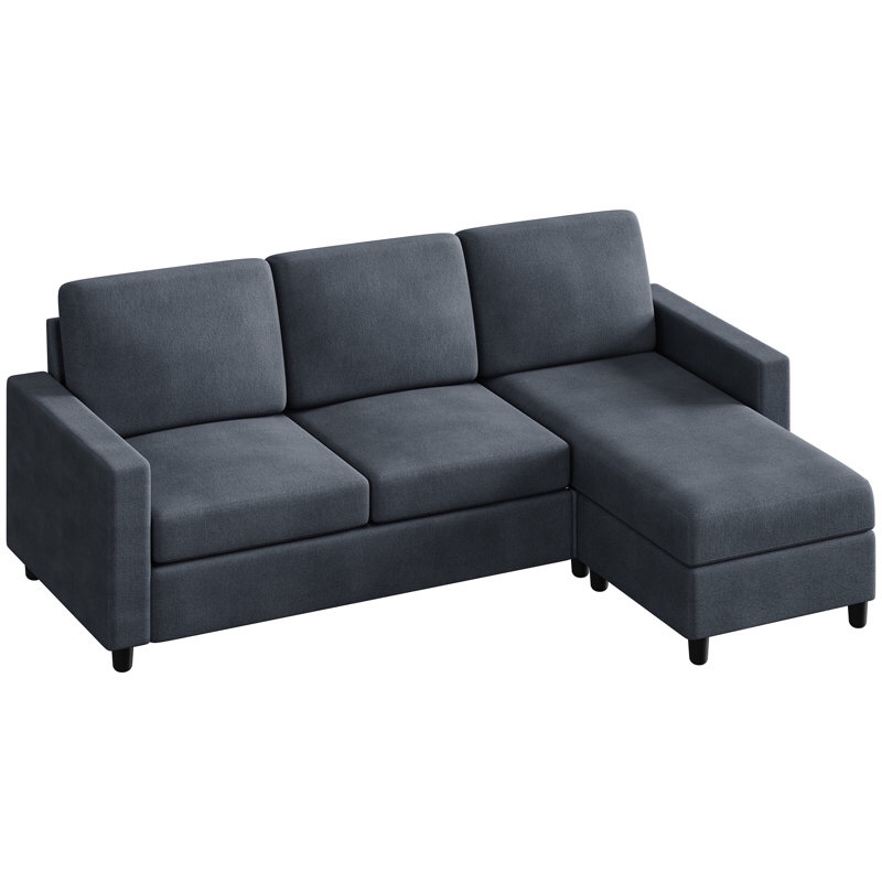 Degnan 78.7'' Upholstered Sofa Chaise Light Gray Cotton Blend (SIMILAR TO STOCK PHOTO) (CHAISE PIECE ONLY)