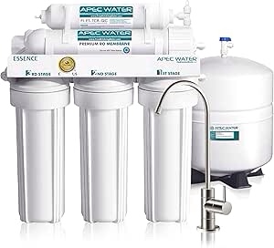 APEC Water Systems ROES-50 Essence Series Top Tier 5-Stage WQA Certified Ultra Safe Reverse Osmosis Drinking Water Filter System