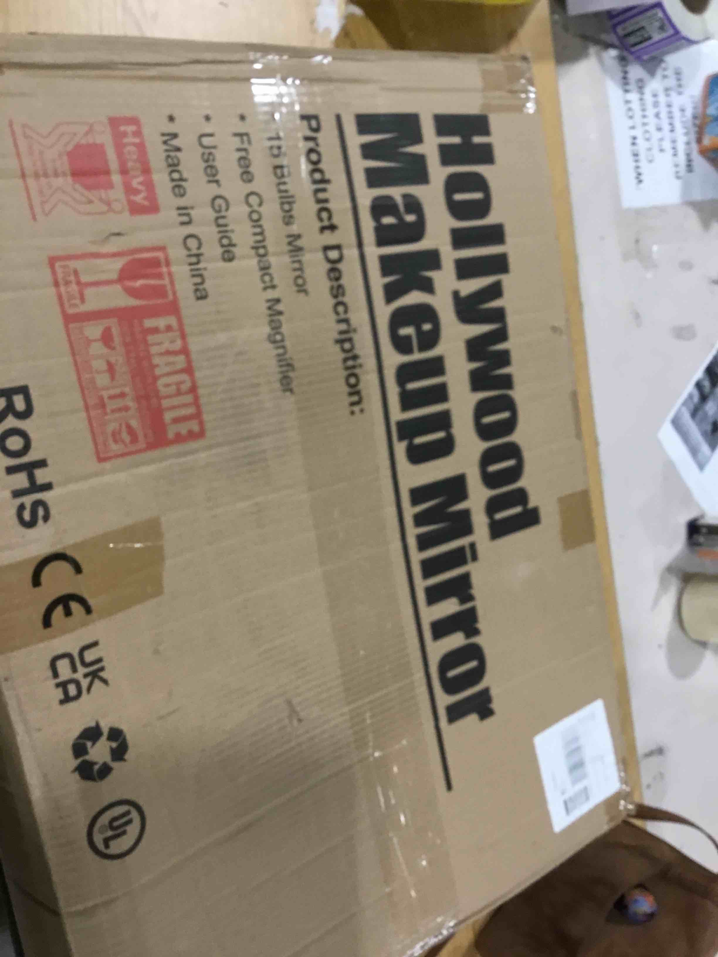 Hollywood Vanity Mirror with Lights, 15 Dimmable LED Bulbs 3 Color Lighted Makeup Mirror with Detachable 10X Magnification Mirror, Tabletop or Wall-Mounted, Touch Control