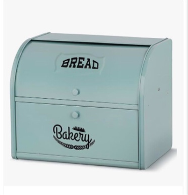 Olebes Bread Box, Metal Bread Box For Kitchen Countertop, Bread Storage Container Holds 2 Loaves Of Bread, High Capacity Breadbox, Bread Holder Suit Farmhouse Kitchen Decor For Counter