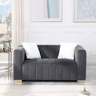 An''house 62.6" Wide Velvet Square Arm Loveseat color gray 