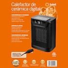 Soleil Digital Ceramic Heater 1500W,Space Heaters for Inside,Portable Electric Heater for Home ,PTC Ceramic Fast Safety Energy Efficient Heater,Black Color,Indoor use only