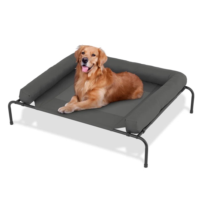 MoNiBloom Cooling Elevated Pet Bed Dog Cot Bed with Removable Bolster