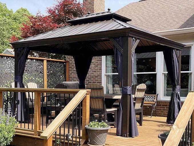 ( incomplete,missing pcs)12 Ft. W X 10 Ft. D Metal Patio Gazebo