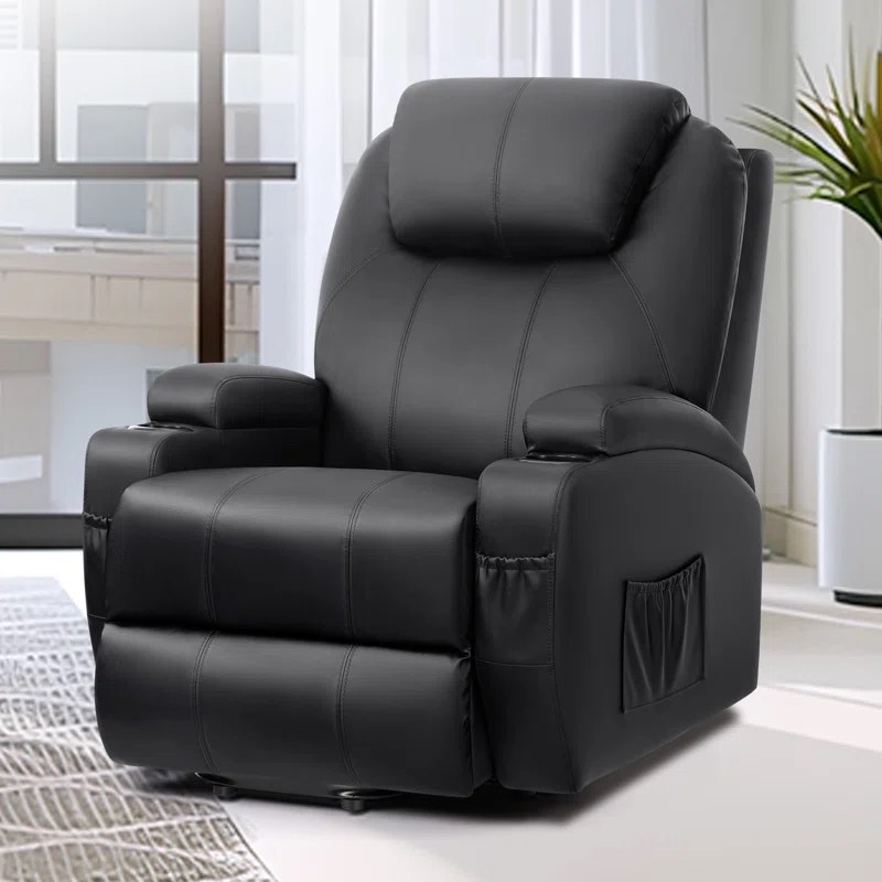 ( incomplete,missing pieces)Deonn 30 Wide Faux Leather Power Lift Assist Recliner with with 8-Point Massage and Heated