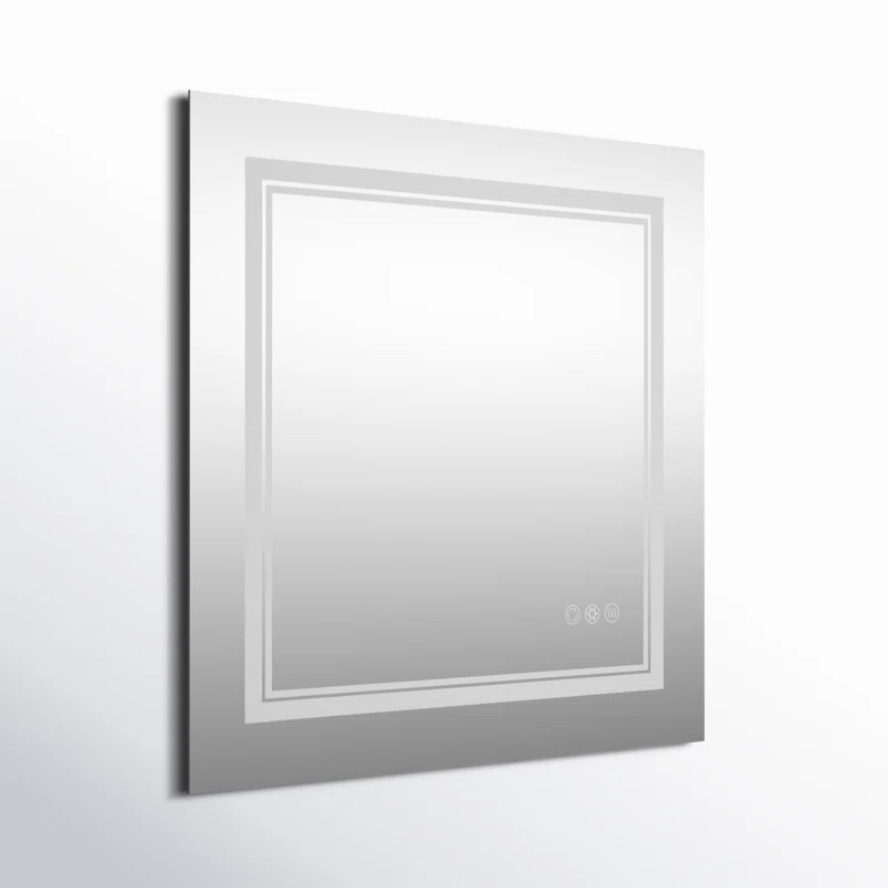 Atherton Modern Frameless Anti-Fog LED Lighted Dimmable Wall Mounted Bathroom Vanity Mirror