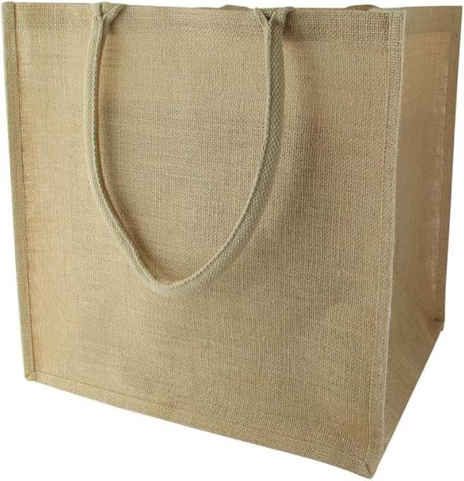 294BAGJU2617 10.2 x 6.7 x 11 in. Carrier Jute Bag with Handle, Natural
