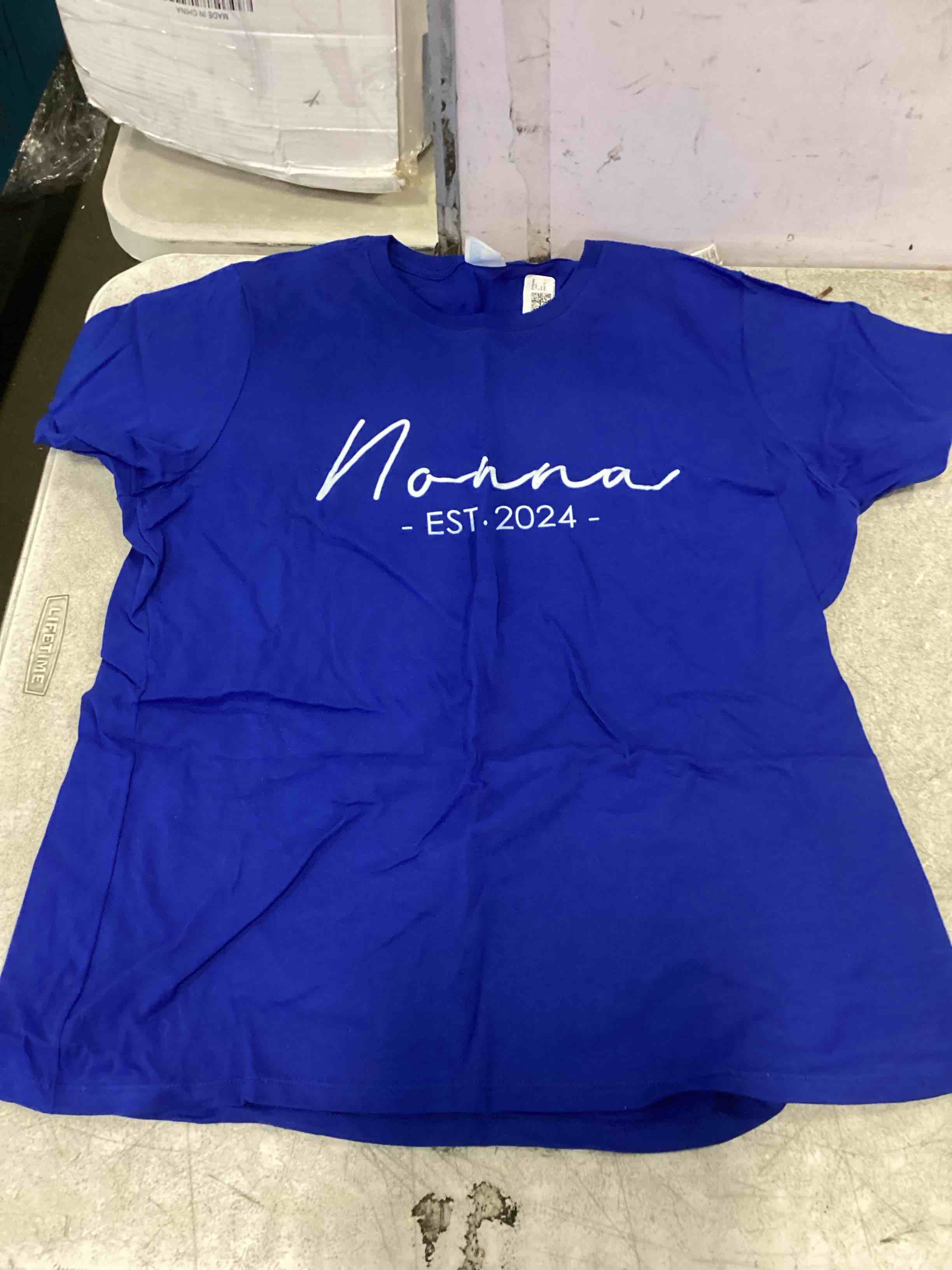 Mimi Est 2024 Nonna Mother Day New Grandma Pregnancy T-Shirt, blue, XL