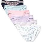 Amazon Essentials Women's Cotton Bikini Brief Underwear (Available in Plus Size), Multipacks 6 Multicolor/Floral/Stripe X-Small