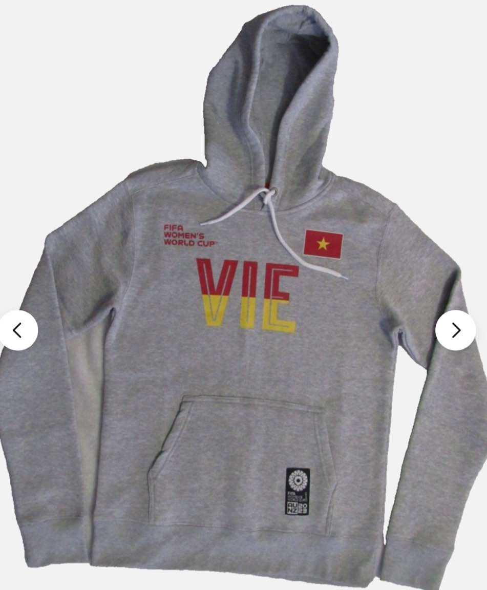 Team Vietnam FIFA WOMEN'S WORLD CUP AU/NZ 2023 Gray Hoodie Unisex Adult XS NWT