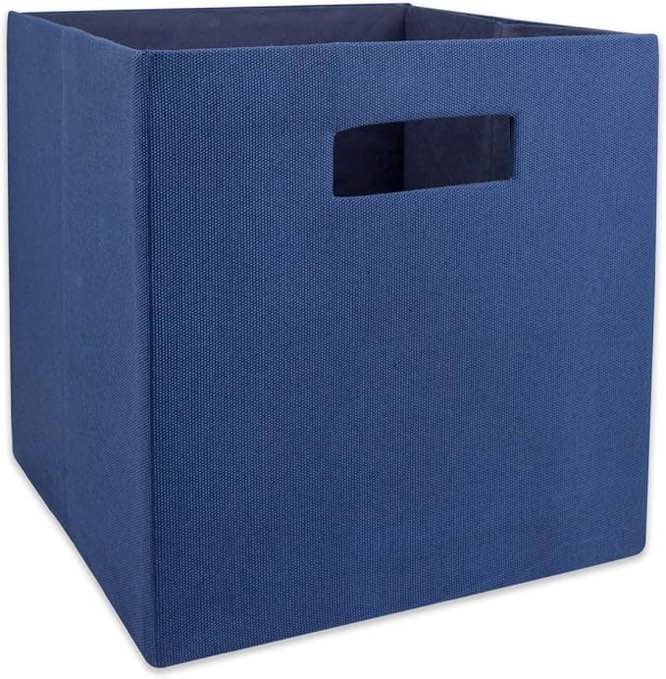 pack of. 4 DII Poly-Cube Storage Collection Hard Sided, Collapsible Solid, Small, Nautical Blue