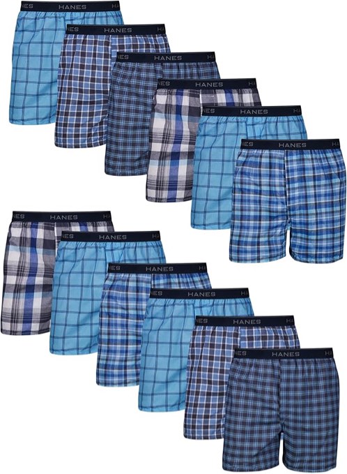 Hanes Men's Tagless Boxer Underwear, Exposed Waistband, Multi-packs Available