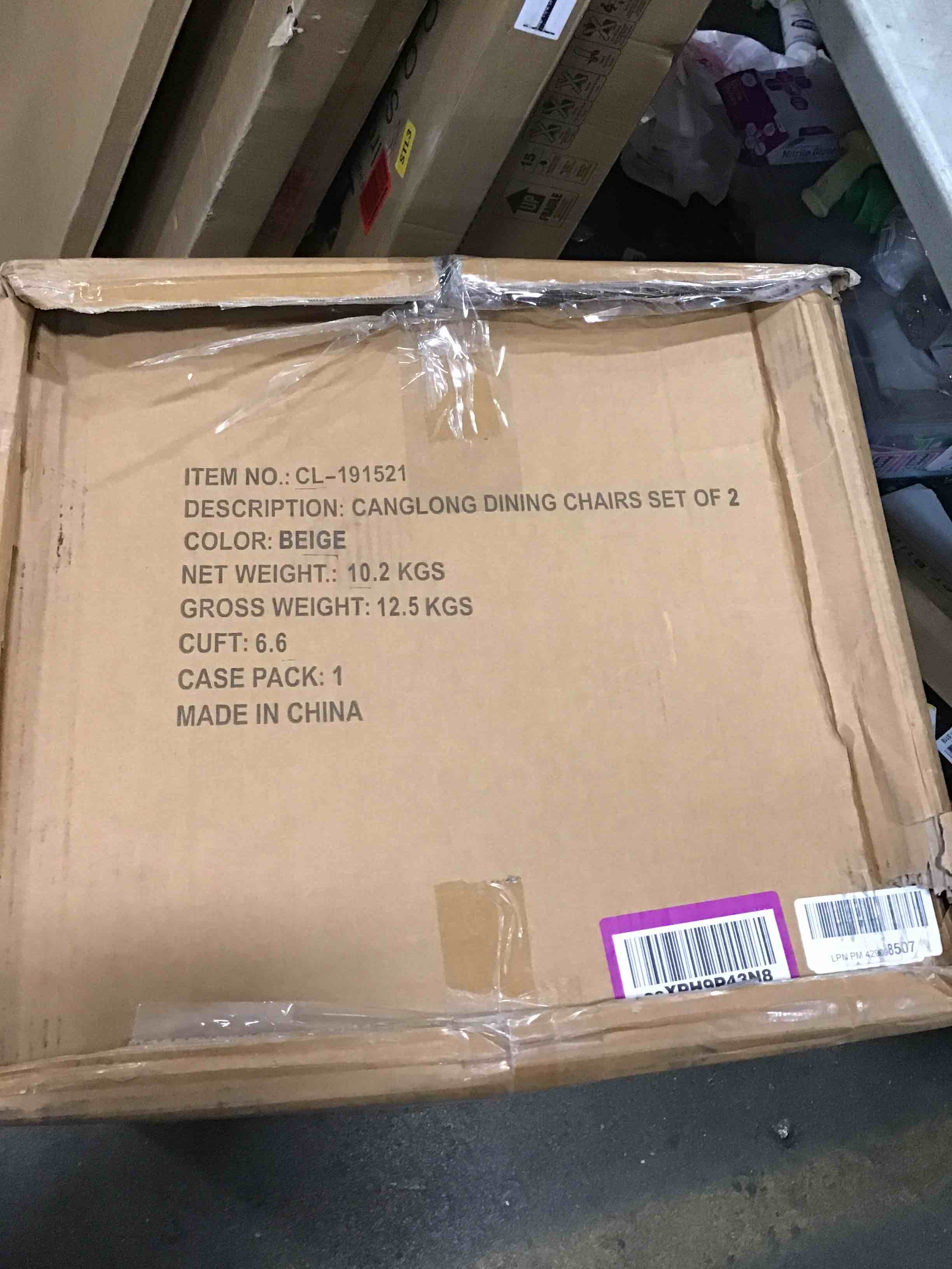 CangLong Upholstered Fabric Chairs and Solid Wood Legs for Kitchen