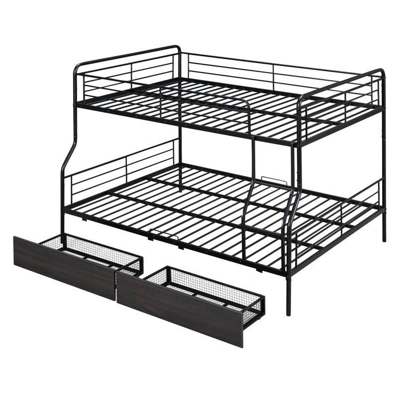 Incomplete box 1 of 2 Patil Kids Full Over Queen Bunk Bed with Drawers