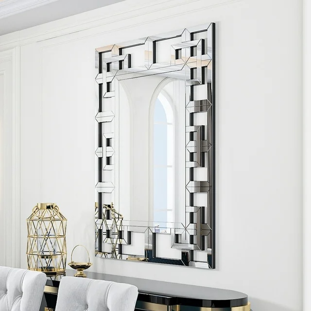 Retro Geometric Accent Wall Mirror - 28" x 40"