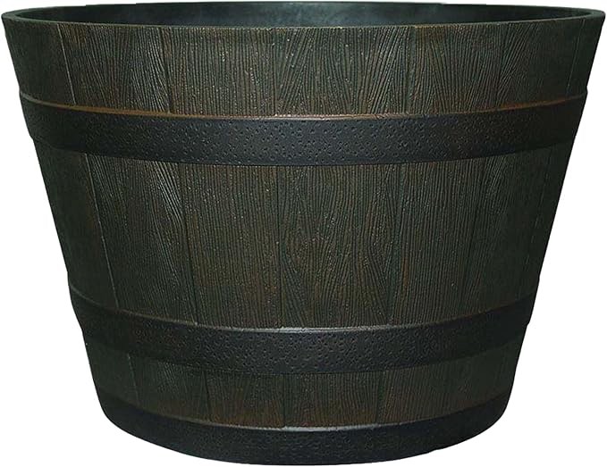 Southern Patio 22.5" Whiskey Barrel Outdoor Planter with Wheels, Drainage Hole & Plug, 69.34 qt. Capacity Pack of 2 