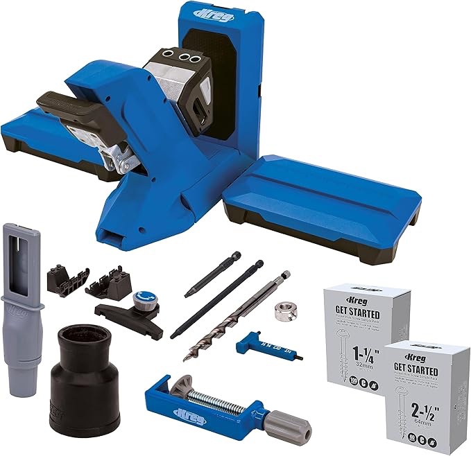 Kreg Tool KPHJ720PRO Pocket-Hole Jig 720PRO - Easy Clamping & Adjusting - Includes Durable Kreg Pocket-Hole Screws - For Materials 1/2" to 1 1/2" Thick