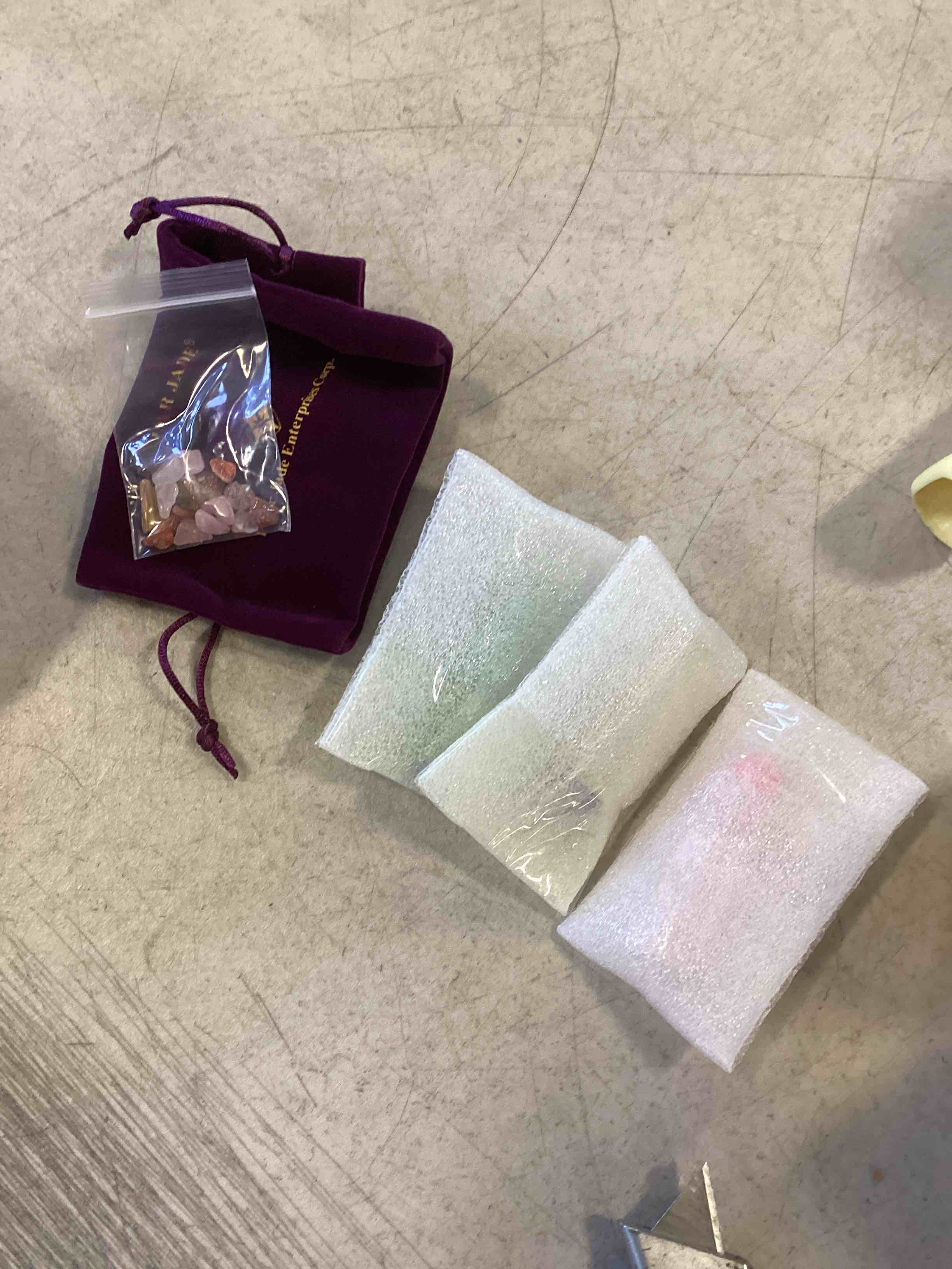 3Piece Crystal Wands of Rose Quartz, Yellow Quartz & Fluorite Stone