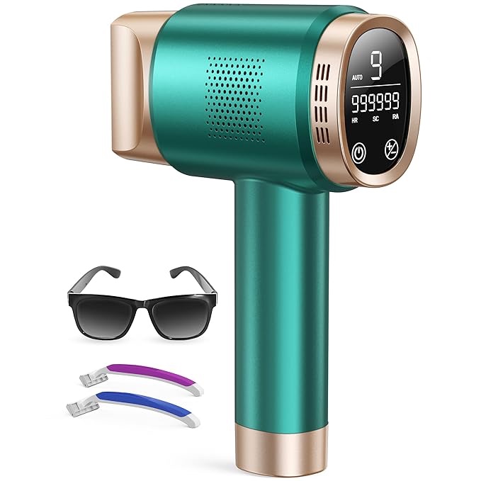 Aopvui IPL Laser Hair Removal for Women and Men, at-Home Permanent Hair Removal Device 999999 Flashes Hair Remover for Whole Body Use white and pink