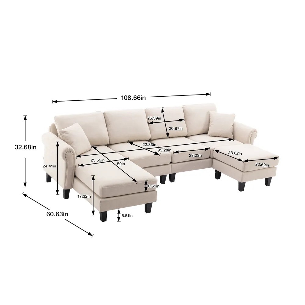 ( incomplete box 1/3)COOLMORE Accent Sofa / Living Room Sofa Sectional Sofa