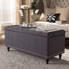Ahrens Modern and Contemporary Fabric Upholstered Button-Tufting Storage Ottoman Bench