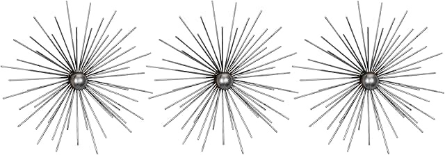 Cabers Silver Starbursts Metal Wall Art