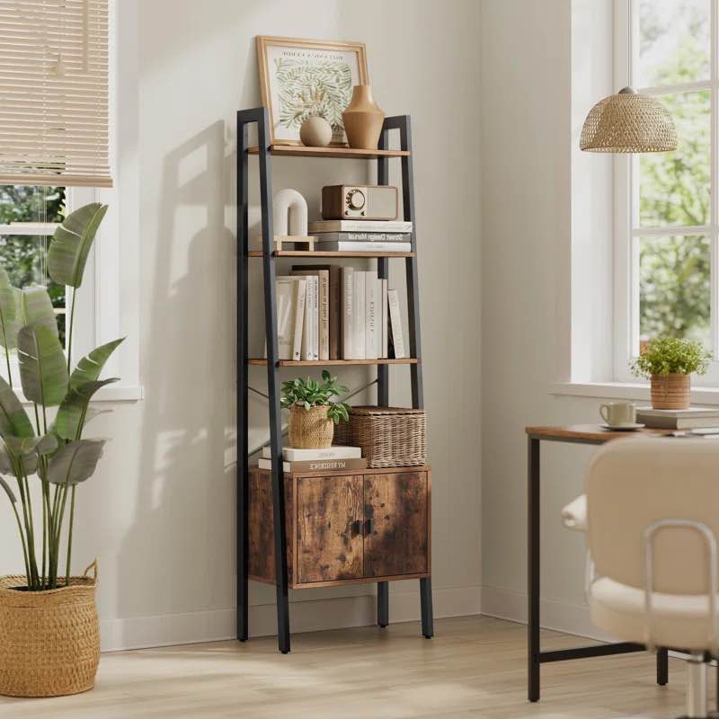 Quenby Ladder Storage Bookcase with Cabinet