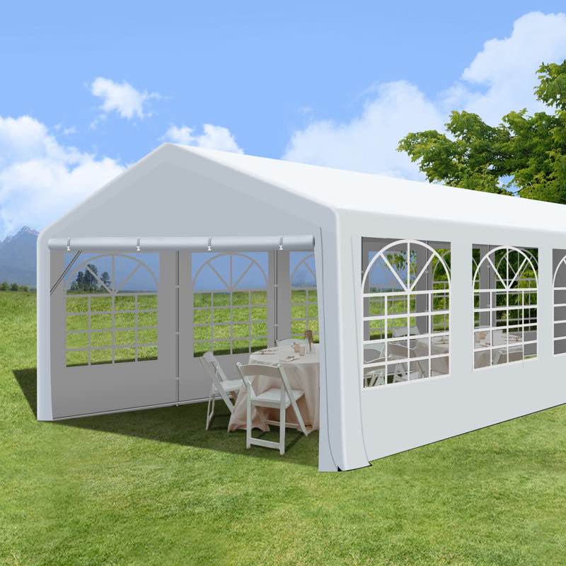 ( incomplete) 20 Ft. W x 40 Ft. D Metal Party Tent, Durable Wedding Gazebo with 4 Sand Bags