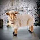 20" Mgo With 'Faux Wool' Metal Bell Standing Sheep