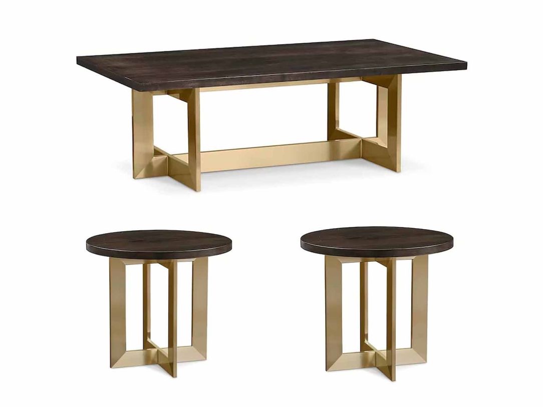Bassett Furniture Andover Maple 3pc Occasional Set in Black 6021B