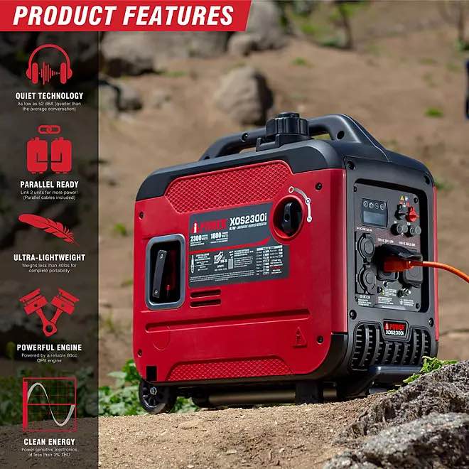 A-iPower 2300 Watt Portable Generator Inverter With Portability Kit & CO Sensor