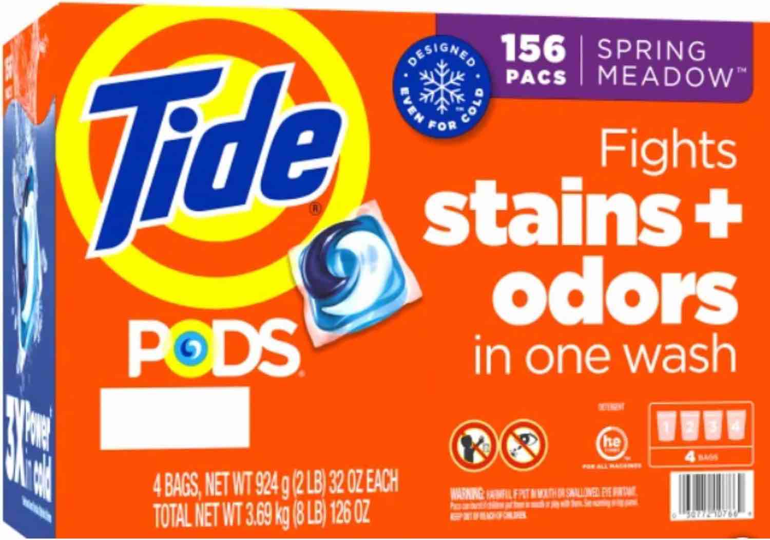 Tide Spring Meadow Pods, 156 Count 