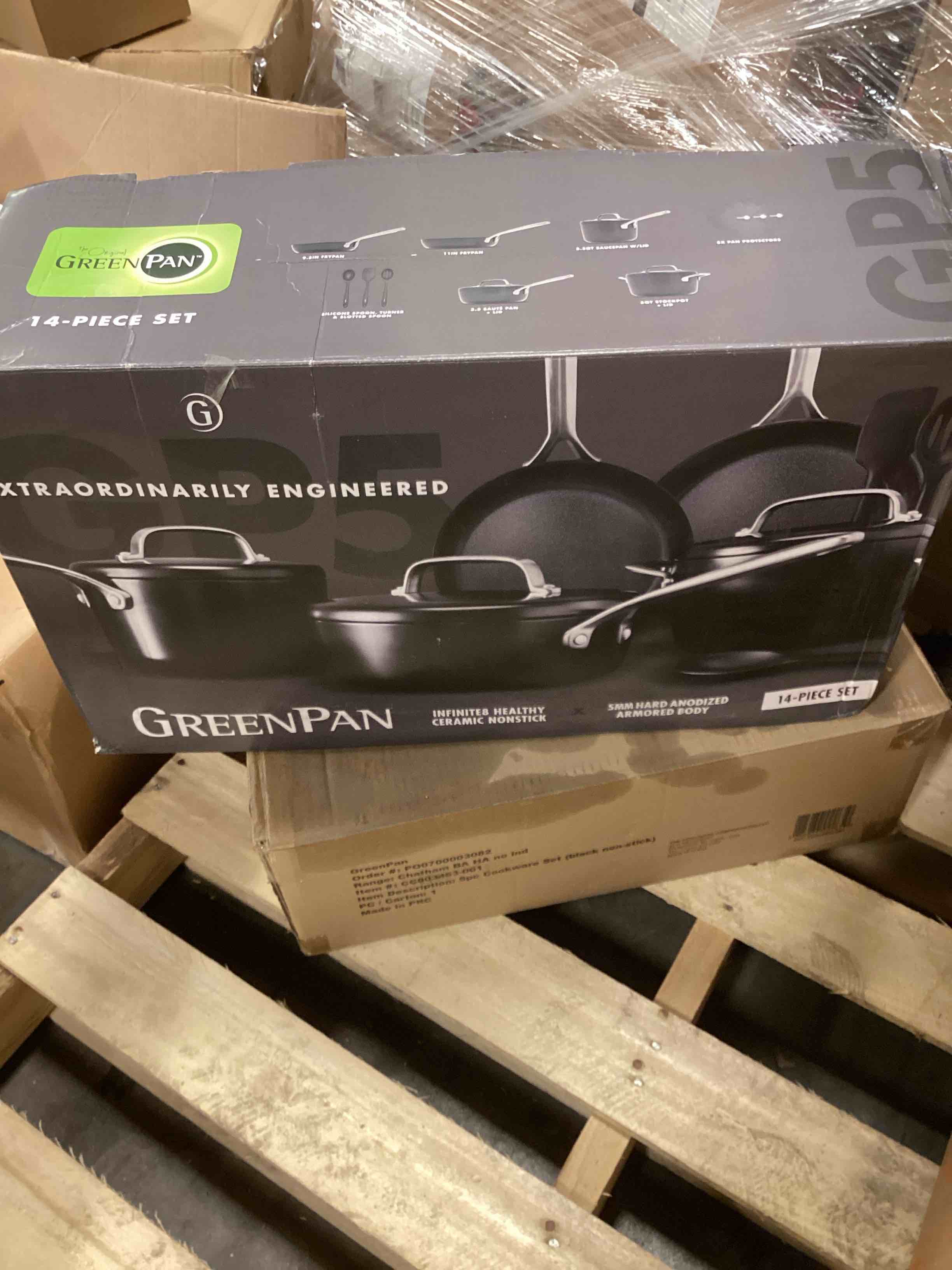 GreenPan GP5 Infinite8 Healthy Ceramic Nonstick 14-Piece Cookware Set in Black at Nordstrom