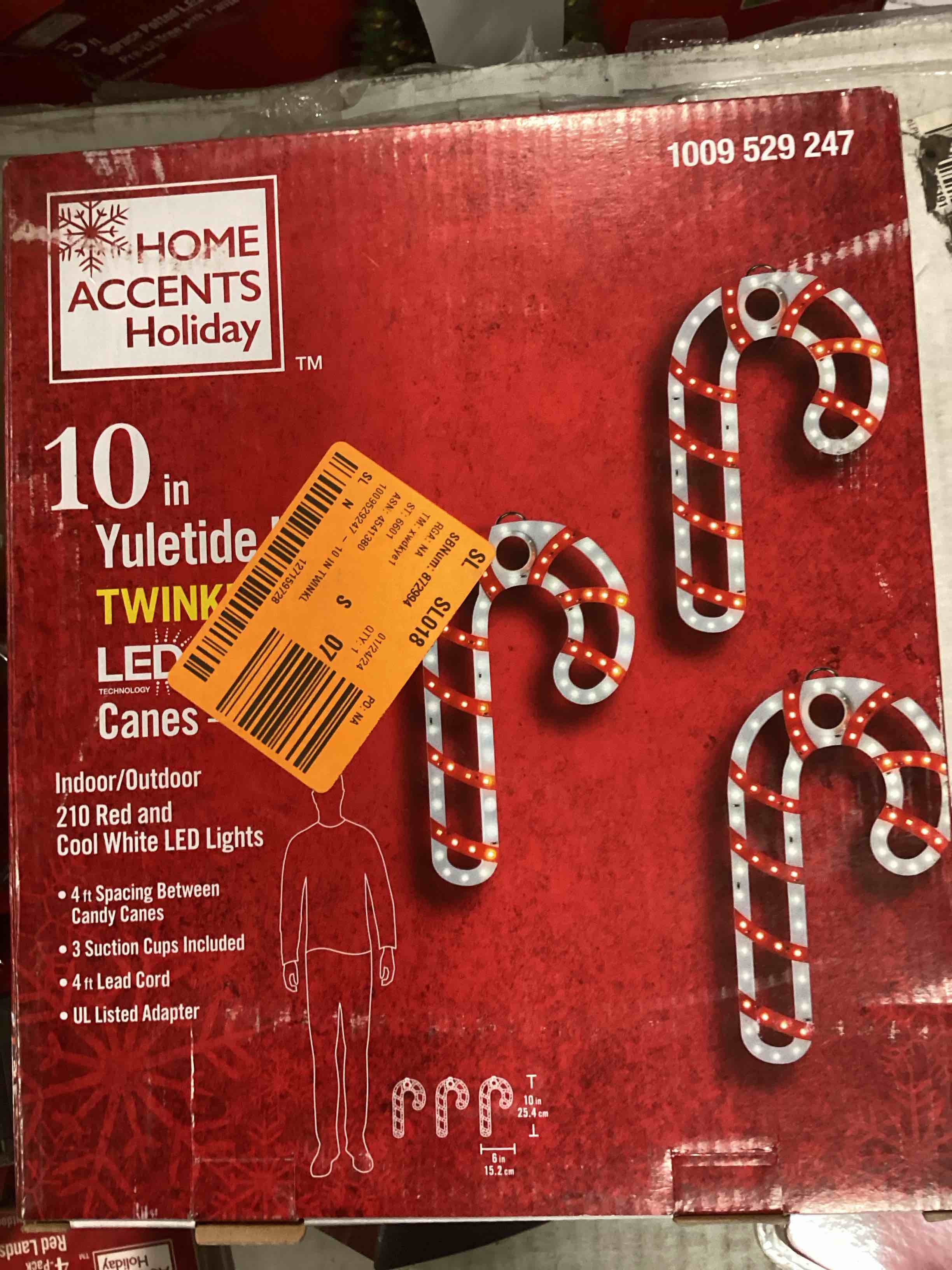 Home Accents Holiday 10 in. Hi-Vibrant Twinkling LED Candy Canes (Set of 3)